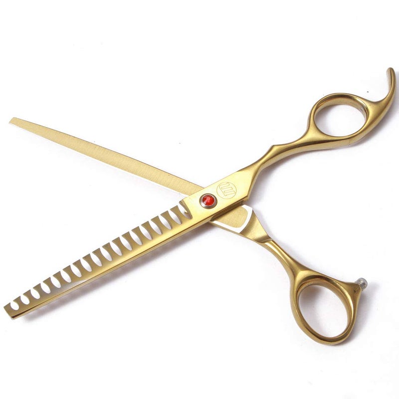 Moontay Professional Dog Grooming Scissors Set, 7 Inch/8 Inch Pet Grooming Scissors Chunkers Shears for Dog, Curved Dog Grooming Scissors, Thinning Shears for Dog with Grooming Comb - Image 5