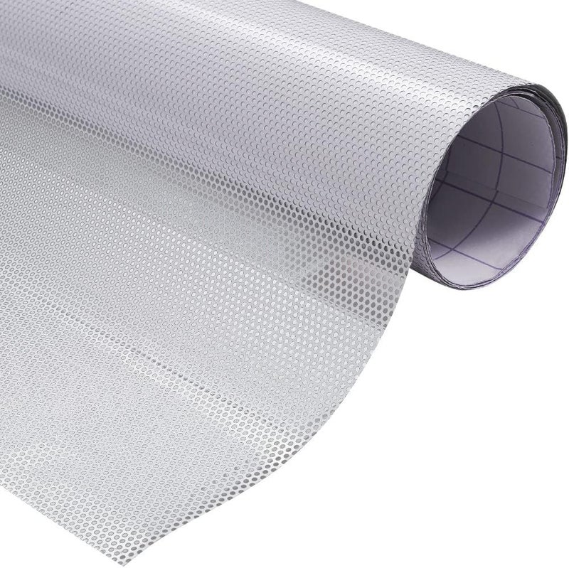 LIVECOOL One Way Vision Print Media Vinyl Window Film Perforated Mesh Film Self Adhesive Perforated Mesh Film Self Adhesive White Film (12 X 48*Inch, White Media Film) - Image 1