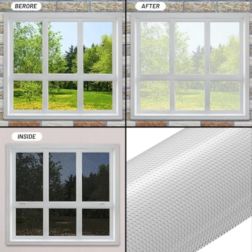 LIVECOOL One Way Vision Print Media Vinyl Window Film Perforated Mesh Film Self Adhesive Perforated Mesh Film Self Adhesive White Film (12 X 48*Inch, White Media Film) - Image 3