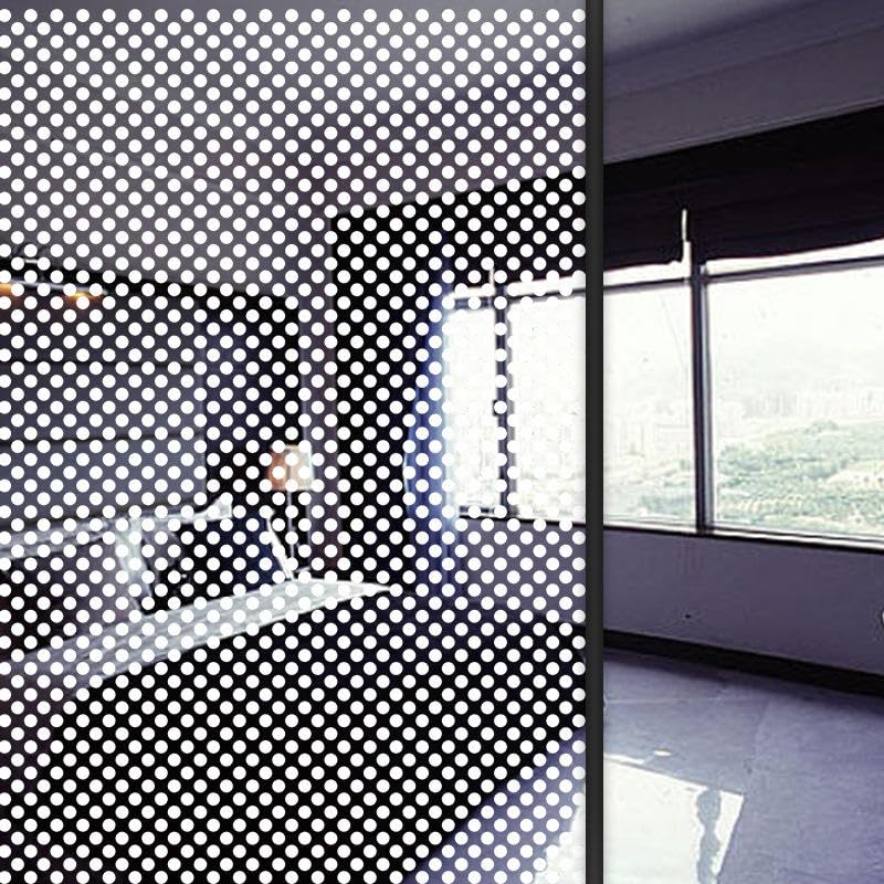 LIVECOOL One Way Vision Print Media Vinyl Window Film Perforated Mesh Film Self Adhesive Perforated Mesh Film Self Adhesive White Film (12 X 48*Inch, White Media Film) - Image 5