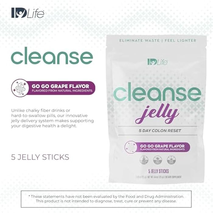 IDLife - جيلي تنظيف - عصير البرقوق والتفاح ألياف بروبيوتيك لصحة الأمعاء، الانتظام ودعم العافية - 6 جرام ألياف لكل عصا - 5 عصي جيلي - Image 3
