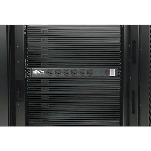 Tripp Lite تركيب PDU واقي من زيادة التيار من تريپ لايت بـ 14 مخرج، 15A، 120V، حماية 3000 جول، سلك بطول 15 قدم مع قابس 5-15P، تركيب أفقي 1U، ضمان مدى الحياة من الشركة المصنعة (DRS-1215) - Image 3