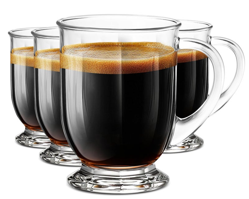 LUXU 24 OZ Glass Coffee Mugs1 PACKLarge Clear Coffee MugGlass Mugs With Handles for Hot and Cold Beverages Cappuccino LatteJuiceMilkHot ChocolateBeer Mug