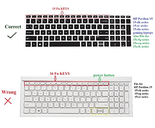 RAYA Silicone Keyboard Cover for HP Pavilion 15 [ 15s-fy 15s-fq 15s-eq ] Series laptops | Also fit for HP Pavilion 15 [15-dk 15-ec ] Series Gaming Laptops (Black) - Image 2