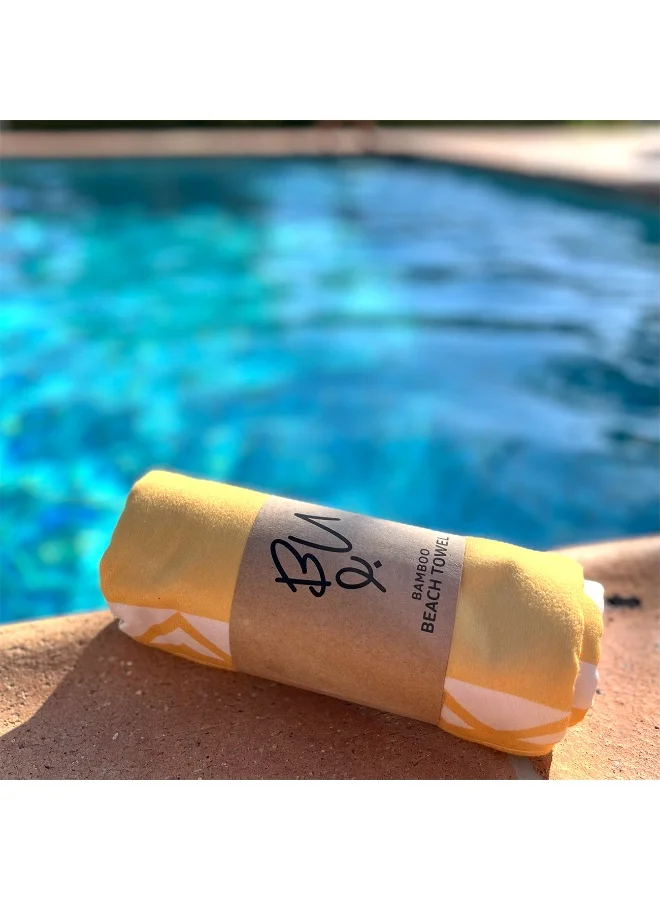 BU Towels Al Sadu Beach Towels | Eco-Friendly | Ultra-Soft &amp; Lightweight | Made from Bamboo viscose, &amp; recycled polyester (90 x 170 cm)