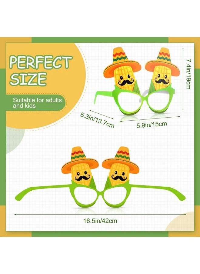 Marspark 12 Pairs Fiesta Party Decorations Mexican Themed Paper Eyeglasses Mexican Party Decorations Fiesta Themed Party Supplies Cinco De Mayo Glasses Taco Cactus Pinata Photo Props Let Fiesta Party Decor  - Image 3