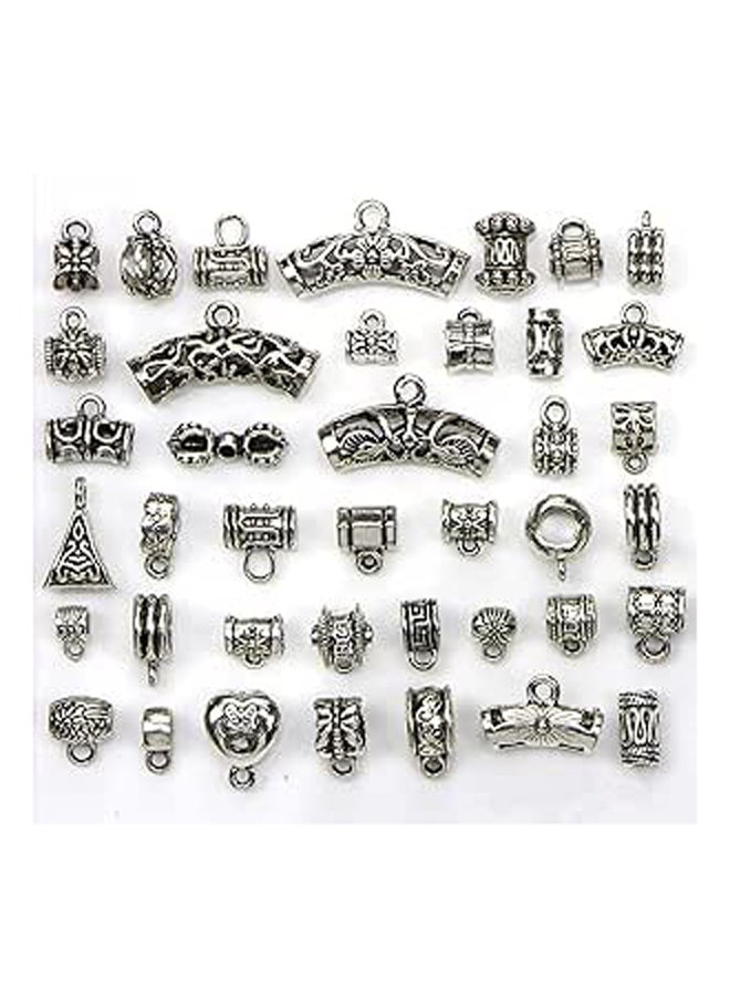 Generic - Mix Tibetan Silver Color Connectors Bails Beads - Image 1