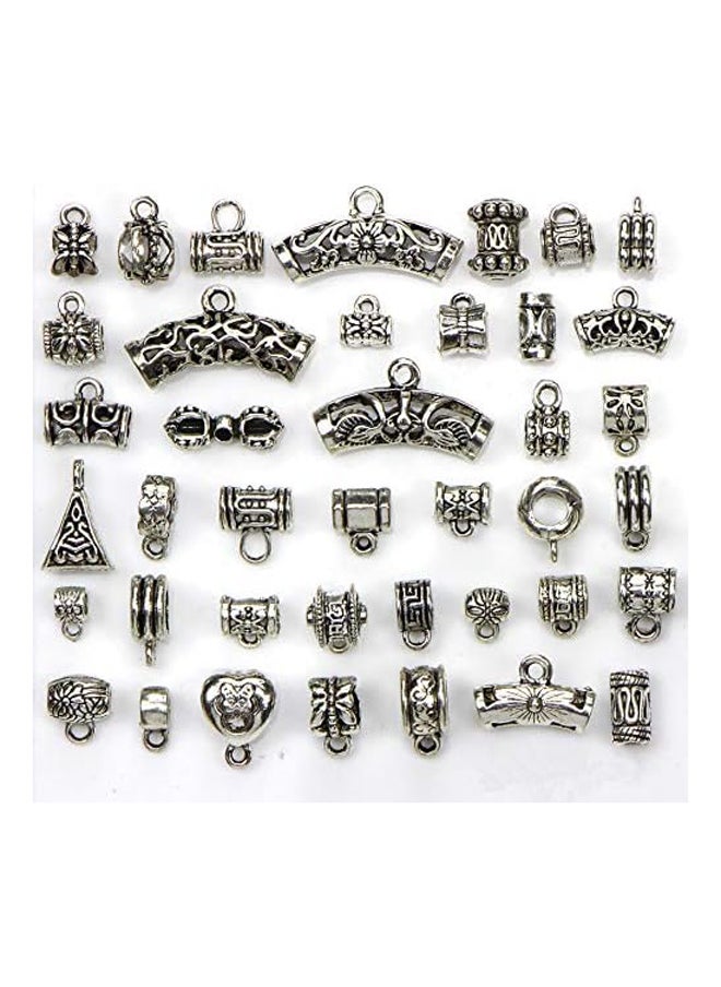 Generic - Mix Tibetan Silver Color Connectors Bails Beads - Image 1