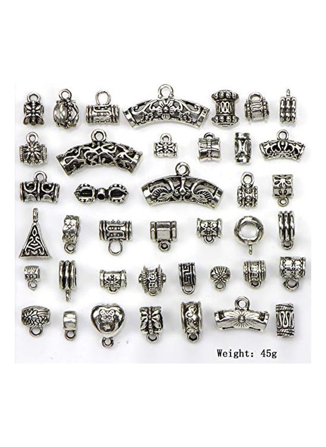Generic - Mix Tibetan Silver Color Connectors Bails Beads - Image 1