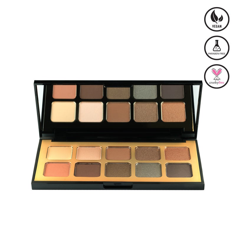 Armaf Beaute Shadow Palette 10 In 1 Eyeshadow Palette, Oh So Subtle, Matte, Shimmer & Metallic Finish, Weightless, Long Lasting, Smudge Proof, Easy Application, Highly Pigmented, Blendable, Eye Makeup - Image 1