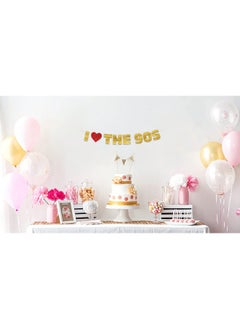 شركة ستيرلينغ جيمس لافتة I Love The 90s Glitter - ديكورات حفلات مضحكة بطابع التسعينيات، هدايا ولوازم  - Image 3