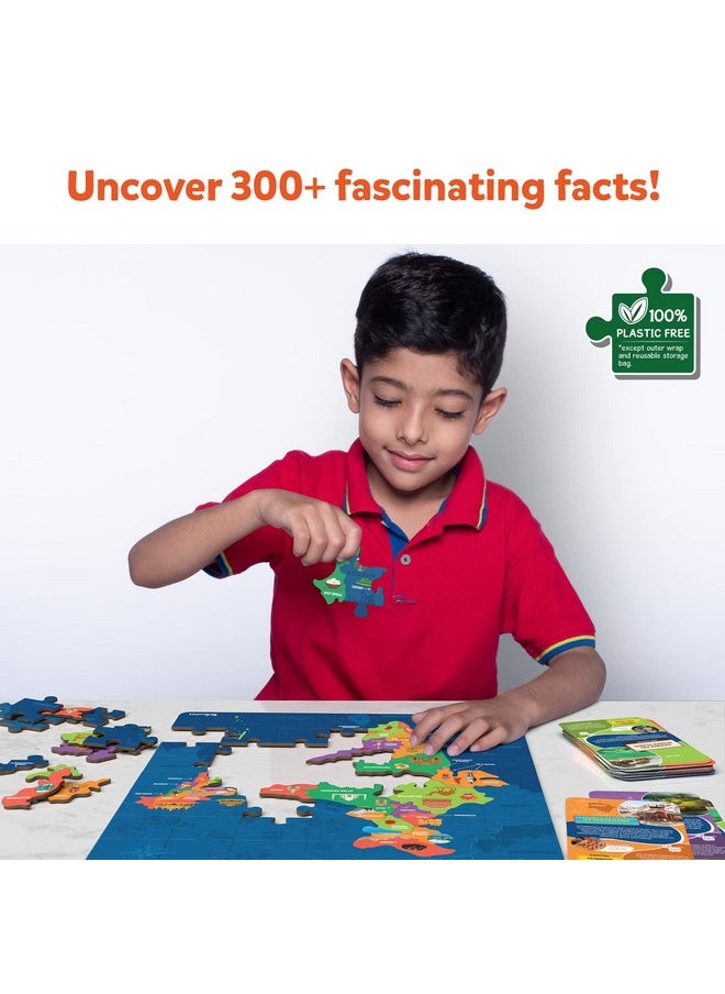 Skillmatics India Map Puzzle - 70 Pieces, Educational Toy For Learning 300+ Facts About India, Gifts For Ages 6 To 12, Kid  - Image 5