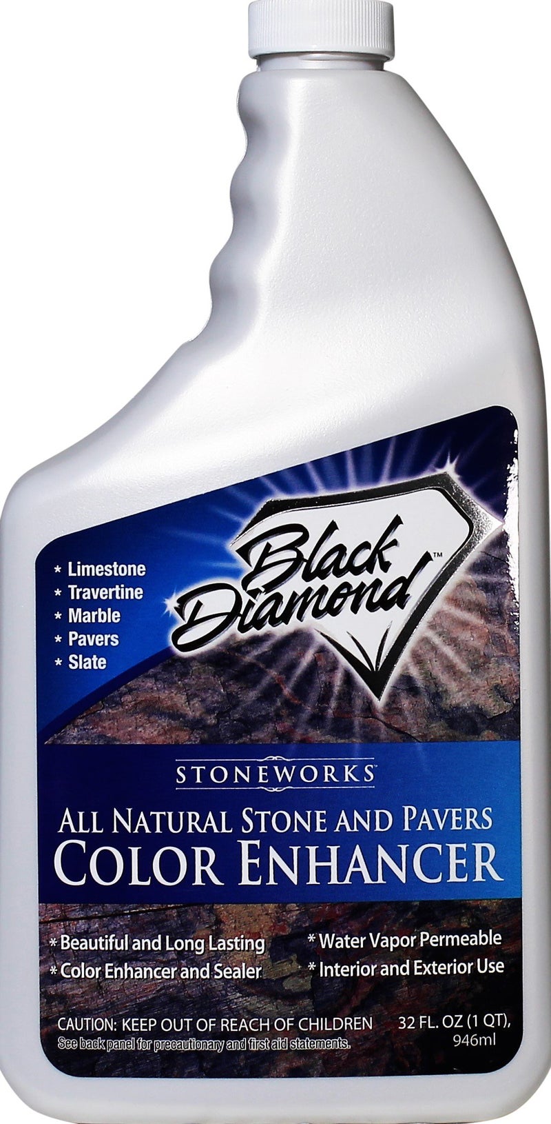 Black Diamond Stoneworks Color Enhancer Sealer for All-Natural Stone and Pavers. Marble, Travertine, Limestone, Granite, Slate, Concrete, Grout, Brick, Block. (1-Quart) - Image 1