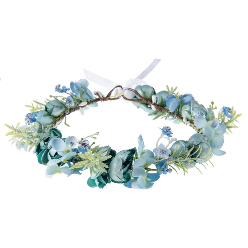 Vividsun Wedding Bridal Green Leaf Flower Crown Eucalyptus Floral Crown Maternity Photo Props Eblue crown