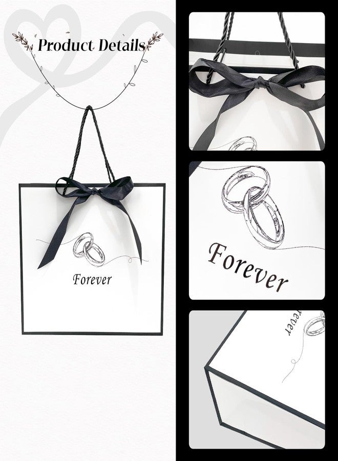 Linelglobal Wedding Gift Bag with Wrapping Tissue for Men Women 12.6" Bride Valentine Engagement - Image 2