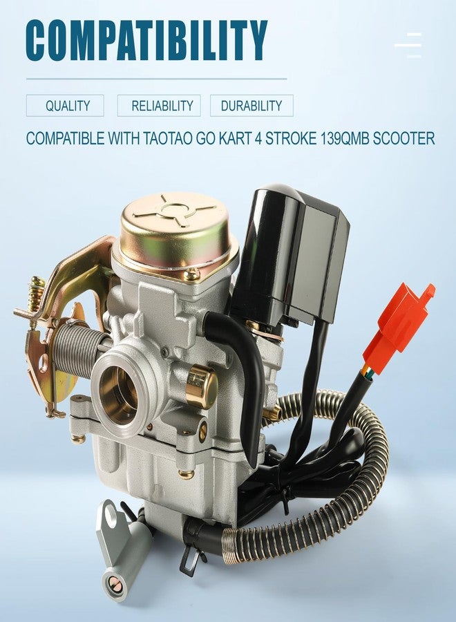 sworwin GY6 49CC 50CC Carburetor Compatible with Taotao Go Kart 4 Stroke 139QMB Scooter Moped PD18J Carb Engine with Intake Manifold - Image 3