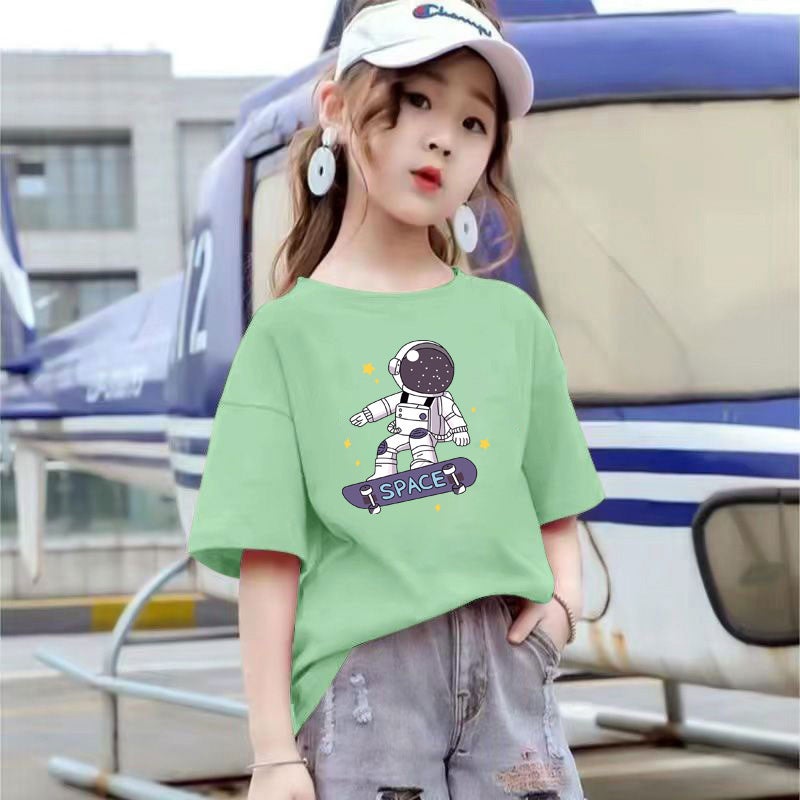 2090# Children'S Wear Girls' T-Shirt Short-Sleeved Girls' Big Children'S Summer Pure Cotton Half-Sleeved Clothes Children'S Summer Top Trendy T-Shirt - Image 3