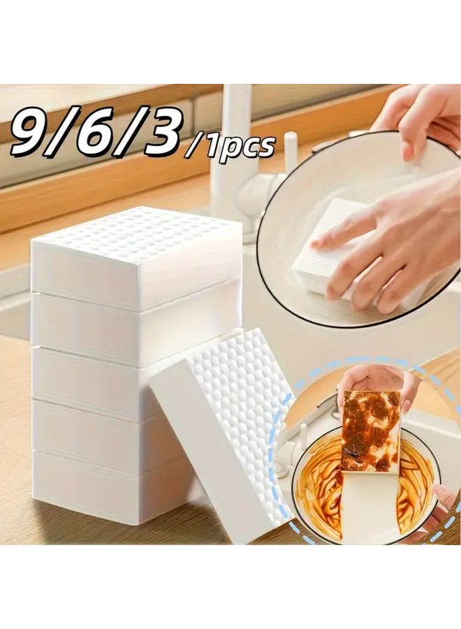 9 Pcs High Density Nano Magic Cleaning Sponges For Kitchen Bathroom Shoes And Furniture Natural Durable Multipurpose Scrubber - Image 1