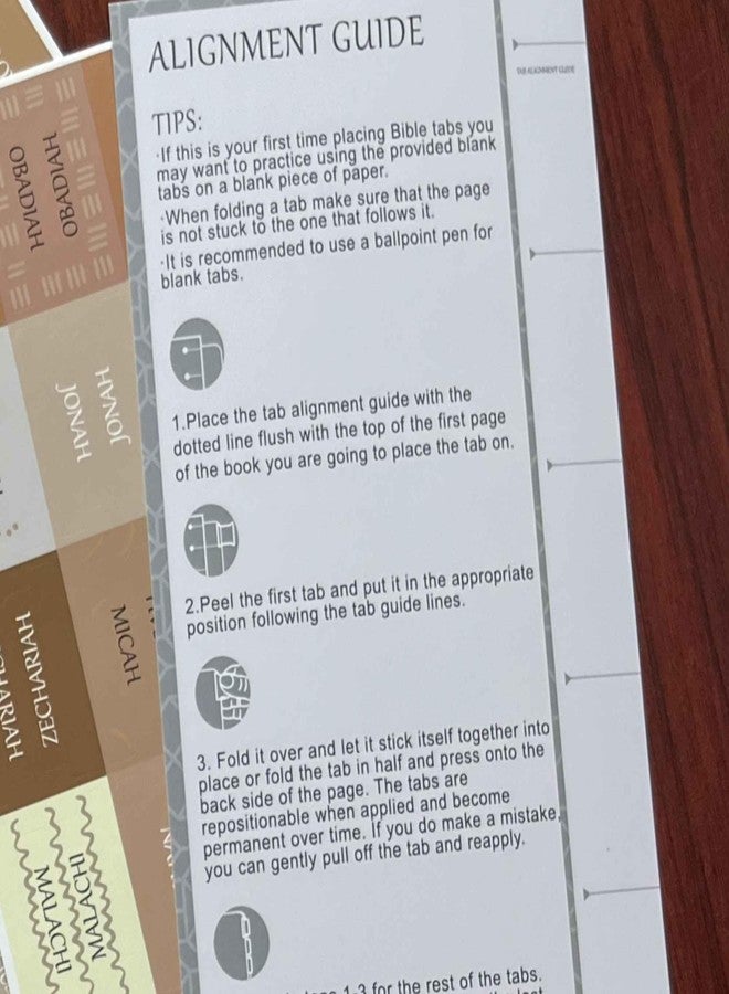 thinkor Laminated Bible Tabs, Reposition Large Print Stickers, Easy to Read and Apply Bible Tabs for Women and Man (Coffee Style) - Image 3