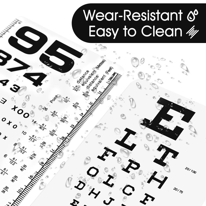 GAQWOK Pocket Eye Chart - Snellen & Rosenbaum Chart for Eye Exams, 6.5x3.5 Inches Handheld Plastic Low Vision Card (2 in 1) - Image 3