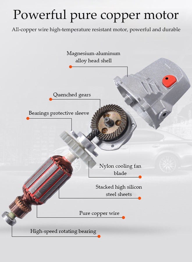 DUNISO Buffer Polisher,Variable Speed Car Polisher Kit, Car Polishing Machine with Removable Handle，Smooth Polishing and Low Noise，for Car Polishing, Waxing, Glaze, Sanding - Image 4