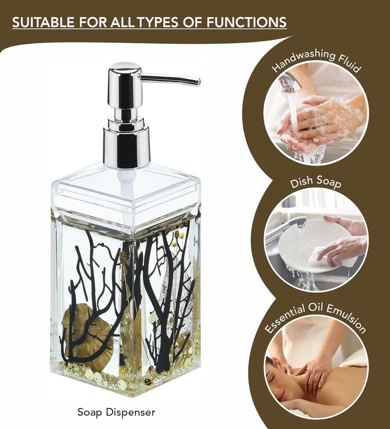 Obsessions Obsessions Agua Acrylic 4Pcs Bathroom Set_Black and Gold  - Image 3