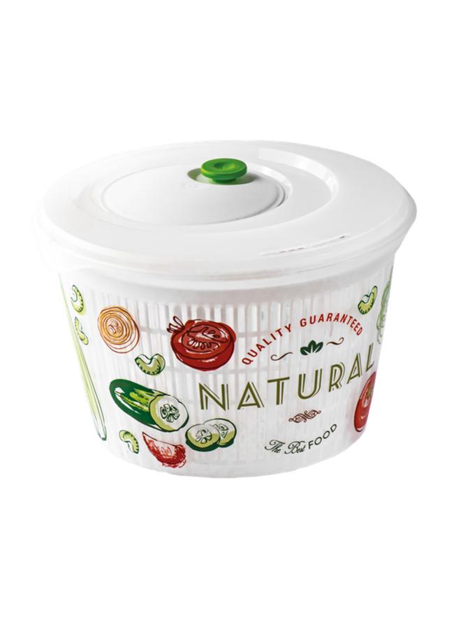 Snips Ulaop Plastic Vintage BPA Free Recyclable Dishwasher Safe Salad Spinner with Knob Lid White 4 Liter - Image 3