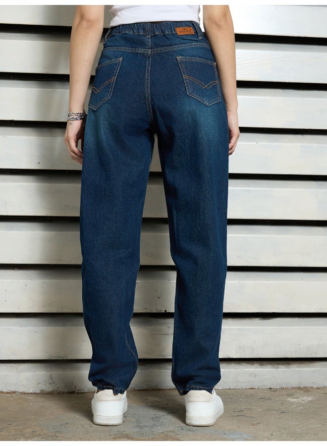 HIGH STAR Women’s Slim Mom Indigo Jeans – Comfortable and Trendy - Image 2