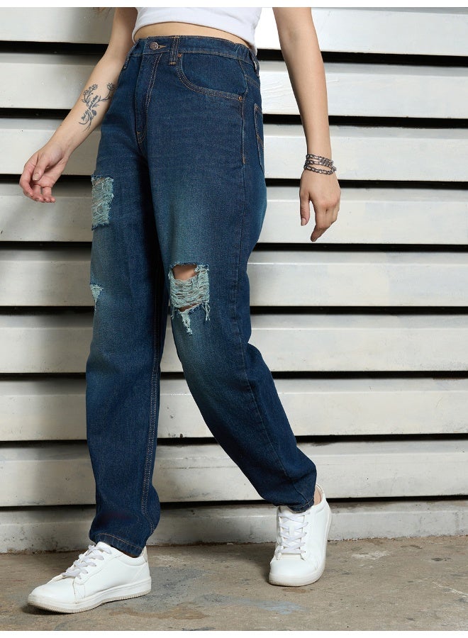 HIGH STAR Women’s Slim Mom Indigo Jeans – Comfortable and Trendy - Image 5