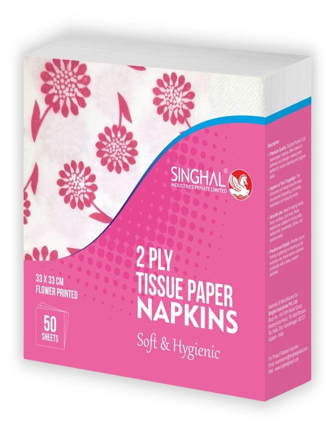 Singhal 2 Ply Tissue Paper Napkins Printed 33x33 - Pack of 6 (50 Pulls Per Pack, 300 Sheets) - Image 2