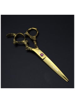 NEPURLson Professional Hairdressing Scissors Dragon Handle Flat Scissors Thinning Scissors Set Gold 6 Inch  - Image 3