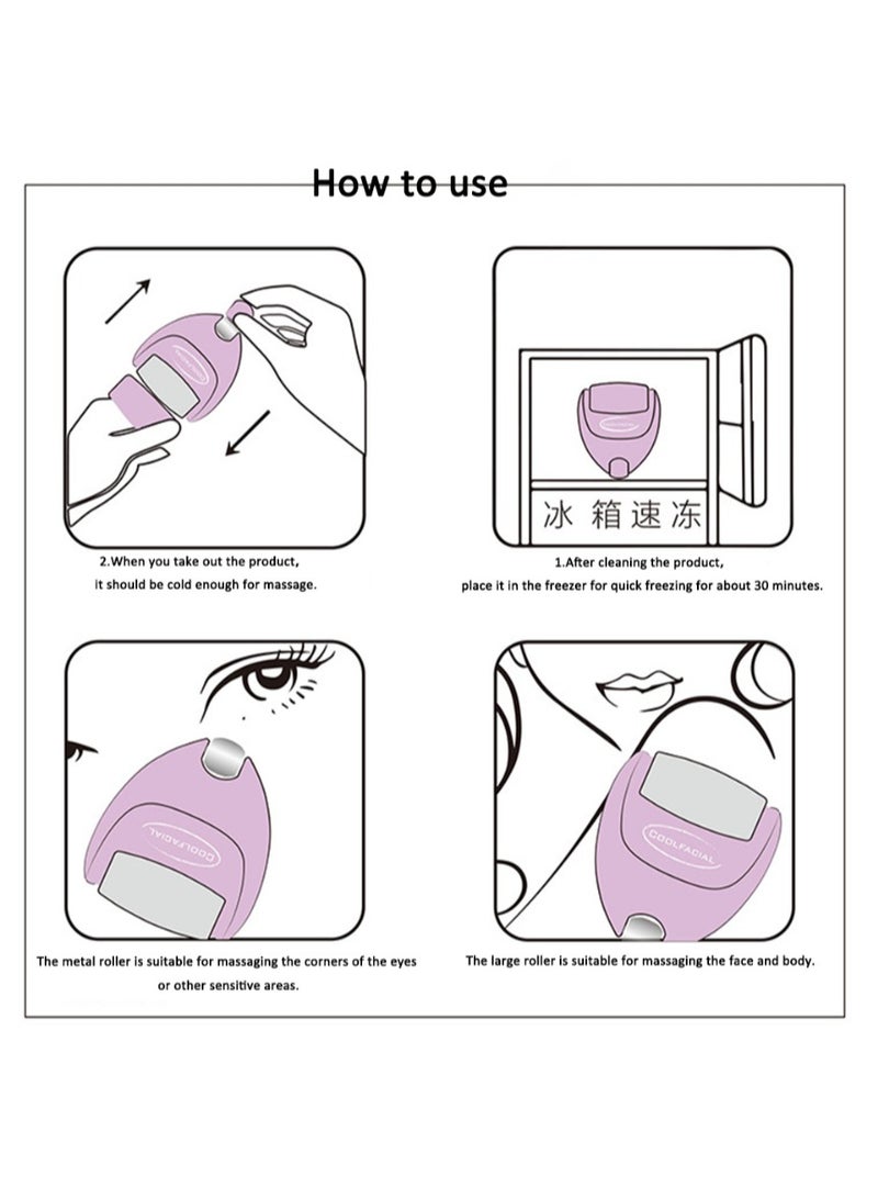 جوسكوين 2 في 1 رولر ثلجي، رولر للوجه والعينين والجسم يبرد لمدة 15 دقيقة، يقلل المسام، علاج بارد، قابل لإعادة الاستخدام، يريح البشرة، يرفع ويشد للحد من الانتفاخ. - Image 5