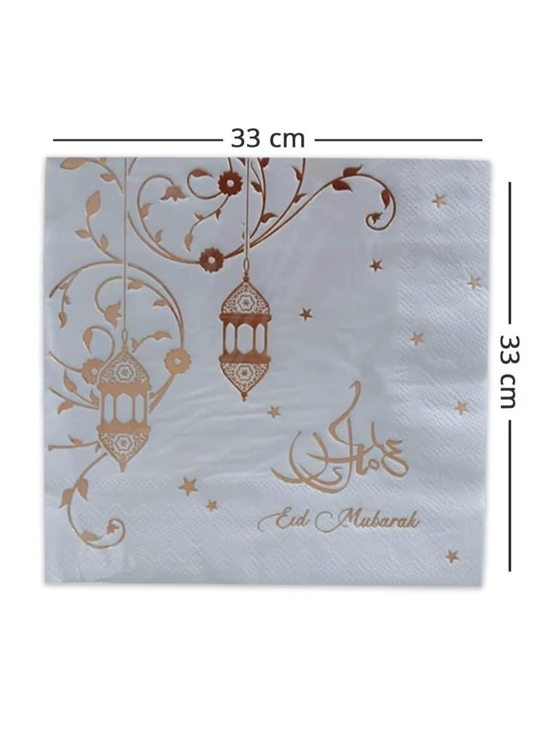 ThePartyPopper Rose Gold Eid Mubarak Napkins - Image 2