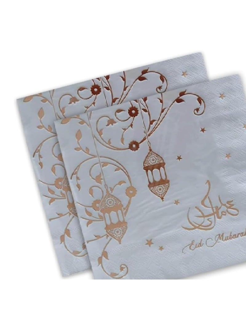 ThePartyPopper Rose Gold Eid Mubarak Napkins - Image 3