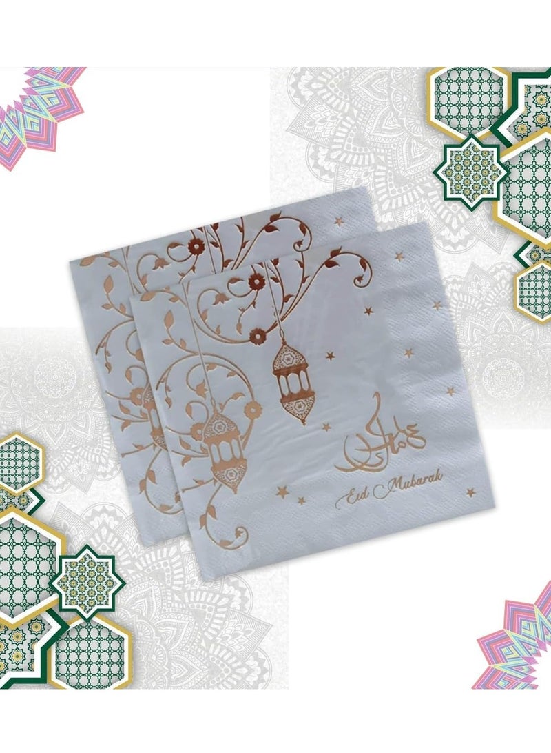 ThePartyPopper Rose Gold Eid Mubarak Napkins - Image 4