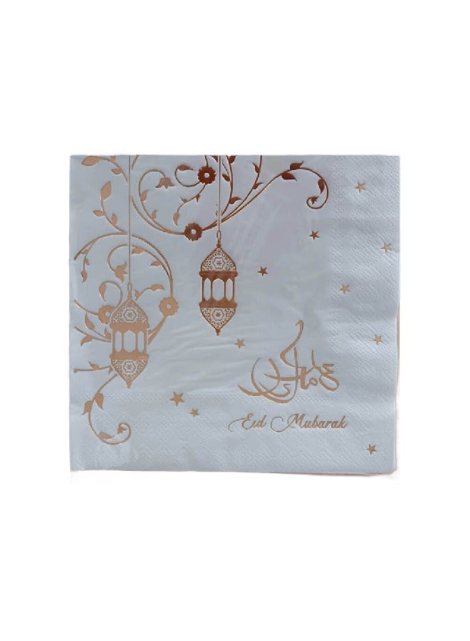 ThePartyPopper Rose Gold Eid Mubarak Napkins - Image 1