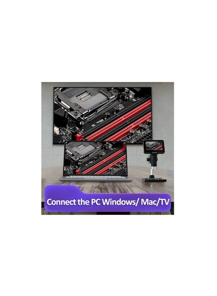 LP043H 4.3 Inches IPS HD Screen Digital Microscope Industrial Microscope TV HD Output Compatible with PC Wins and MAC OS System - Image 4