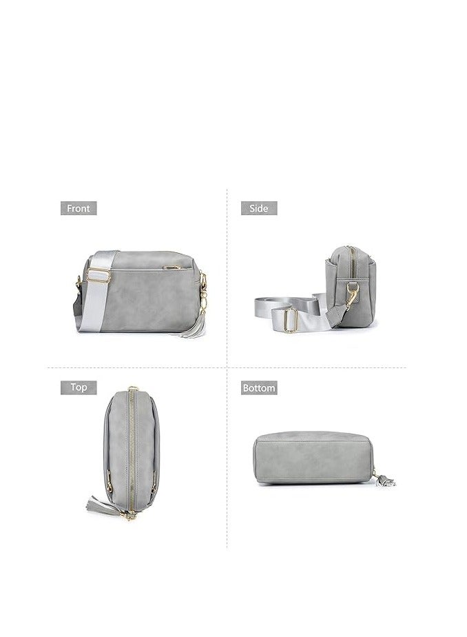 Excefore Vegan Leather Crossbody Tote, Single-Shoulder Sling Bag, Stylish Leather Satchel, Bohemian Style Handbag, Wide Strap Hobo Bag, Compact Satchel Bag, Satchel Purse With Adjustable Strap for Ladies - Image 2