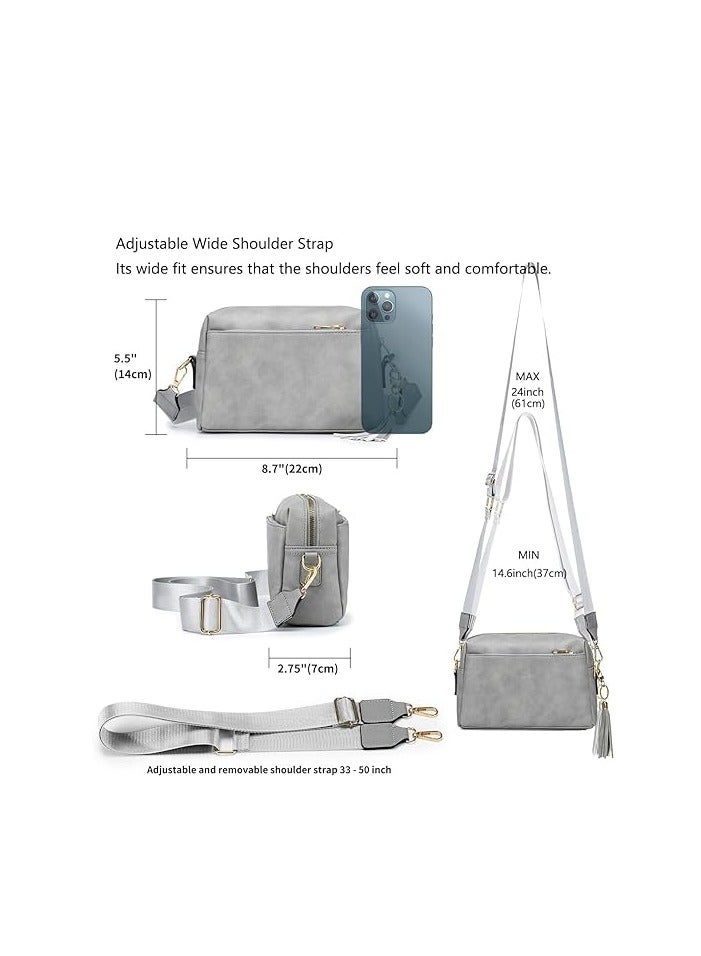 Excefore Vegan Leather Crossbody Tote, Single-Shoulder Sling Bag, Stylish Leather Satchel, Bohemian Style Handbag, Wide Strap Hobo Bag, Compact Satchel Bag, Satchel Purse With Adjustable Strap for Ladies - Image 3