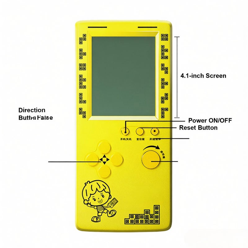 مكعبات ألعاب أزرار RS-100 - جهاز ألعاب محمول كلاسيكي لألعاب الألغاز بلوكات اللعب، مع أنماط مطبوعة عشوائيًا على الجهاز - Image 2