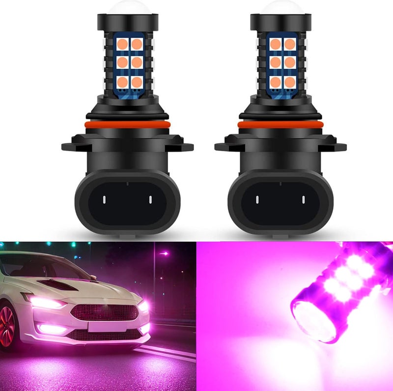 GLOFE 9005 9006 HB3 HB4 LED Bulbs Pink Purple H10 Xtreme Super Bright Fog Light or Daytime Running Driving Lights (DRL Lamps) High Power 3030SMD Replacement for Cars,Trucks, SUVs, Vans - Image 1