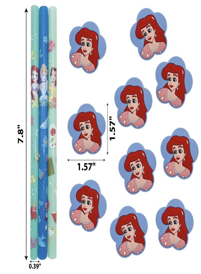 Zak Designs "Zak Designs Disney Princess 7.8"" Reusable Plastic Straw Bundle for Kids' Hydration Includes Fun Drink Sippers and Removable Character Medallion Decorations" (PRYO-V920) - Image 4