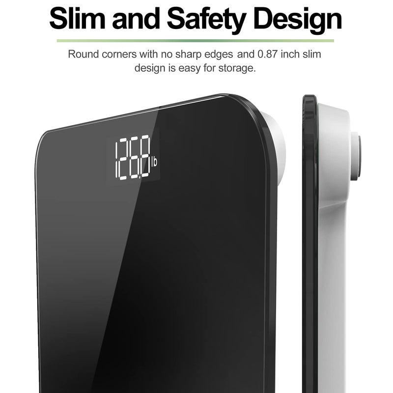 RENPHO Scale for Body Weight Digital Bathroom Scale with Backlit LED Display Highly Accurate  Measures Weight up to 400 lb180kg Batteries Included BlackCore 1S - Image 5