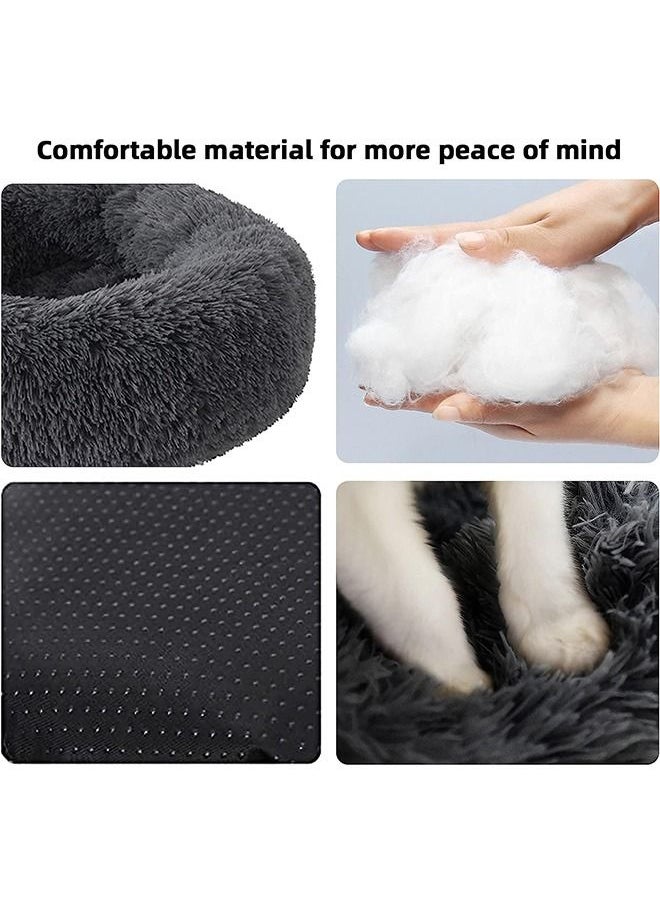 Yolu Comfortable Soft Plush Pet Cushion, Washable Anti Anxiety Dog Cat Round Bed  - Image 3