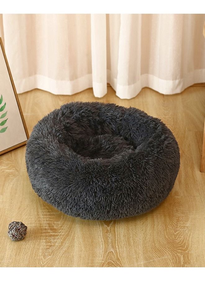 Yolu Comfortable Soft Plush Pet Cushion, Washable Anti Anxiety Dog Cat Round Bed  - Image 5