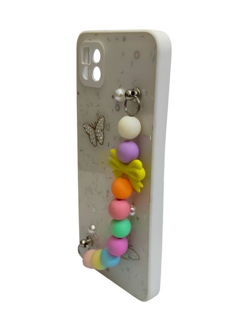 Butterfly with Chain Design TPU Back Cover for Samsung Galaxy A22 5G - White - Image 3