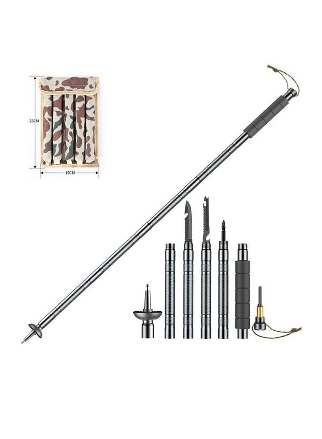ZCM-HAPPY Outdoor Multi-Functional Shock-Proof Trekking Pole Foldable and Retractable - Image 1