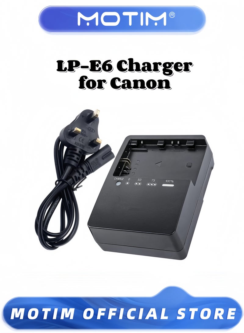 Motim LP-E6 Charger for Canon Compatible with EOS 5D Mark II /5D Mark III/EOS 7D/ EOS 60D /5D2/ 5D3/6D  - Image 1