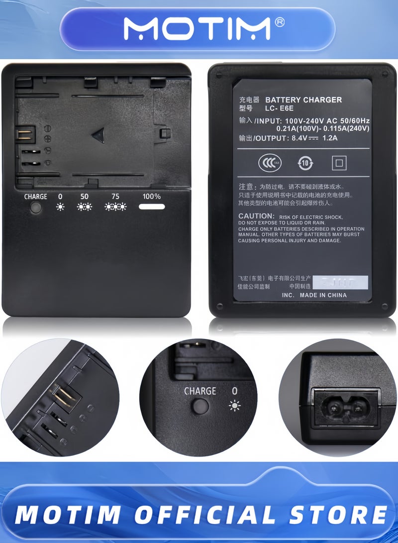Motim LP-E6 Charger for Canon Compatible with EOS 5D Mark II /5D Mark III/EOS 7D/ EOS 60D /5D2/ 5D3/6D  - Image 3