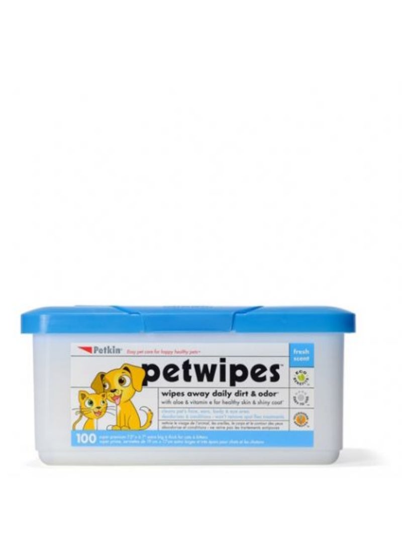 Petkin Pet Wipes 100 Count